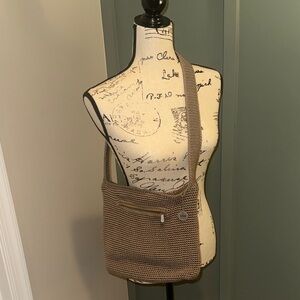 The Sak Woven Crossbody Shoulder Bag in Taupe